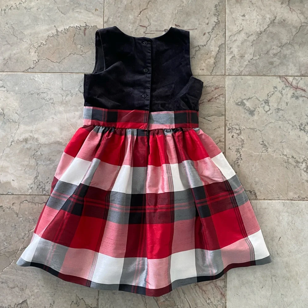 Dress Up by Gymboree Plaid Dress with Bow Size 5 Christmas Excellent Condition